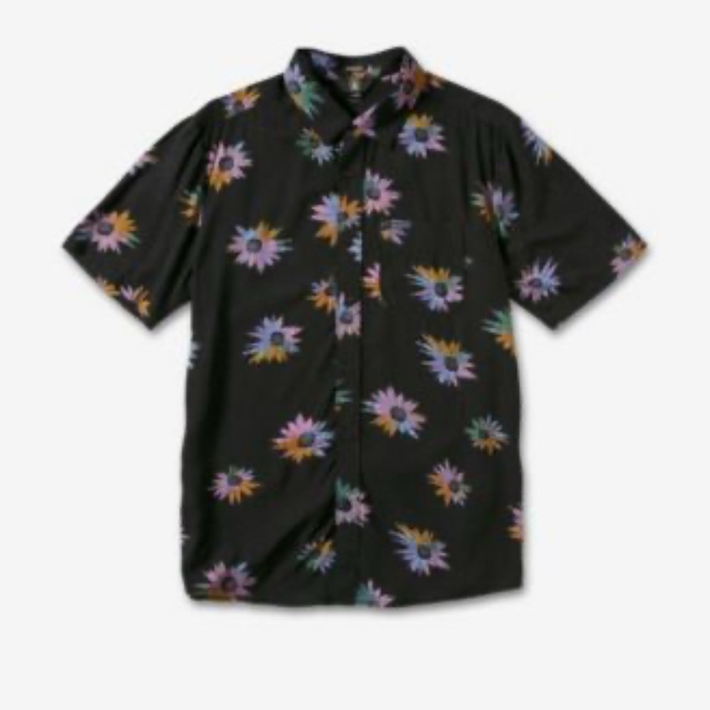 Volcom Men’s Pleasure Cruise Black Casual Button Down Short Sleeve Shirt